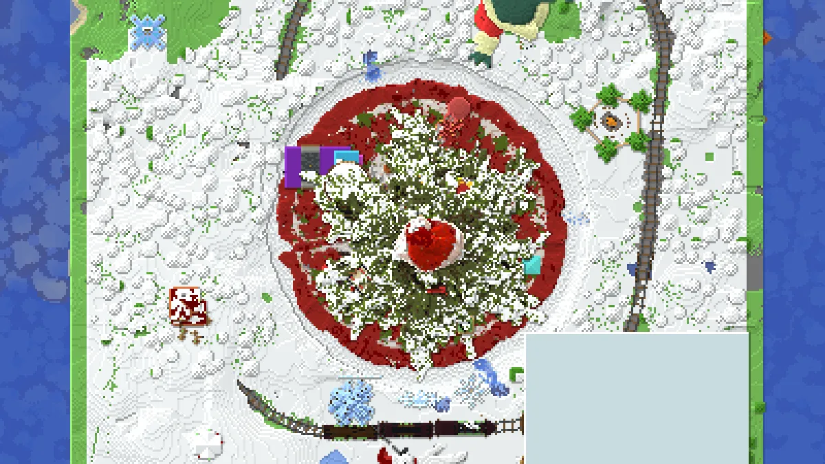 l22w52 Merry Chrysler on top of the tree on 2b2t